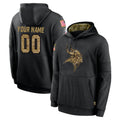 Parkc Custom M.Vikings Black Salute to Service Hoodies Limited Game Any Name & Numbers Stitched Jerseys
