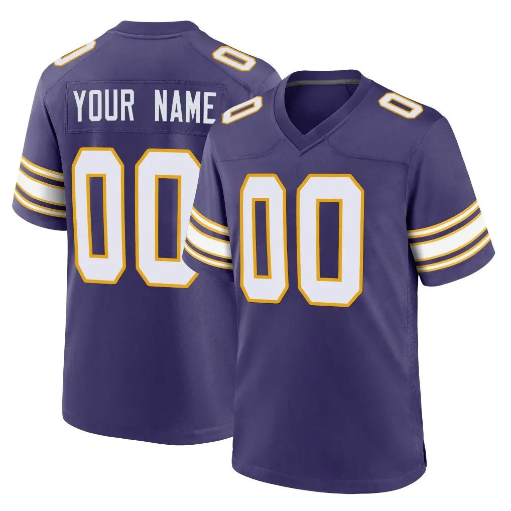 Parkc Custom M.Vikings Purple Classic Home Game Any Name & Numbers Stitched Jerseys