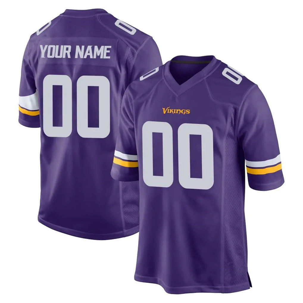 Parkc Custom M.Vikings Purple Home Game Any Name & Numbers Stitched Jerseys