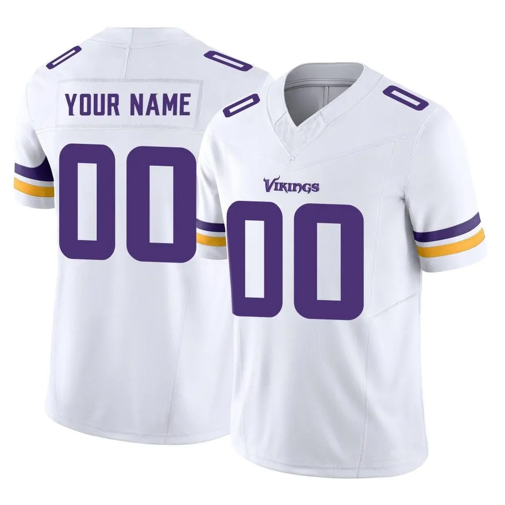 Parkc Custom M.Vikings White Limited Vapor F.U.S.E. Home Game Any Name & Numbers Stitched Jerseys