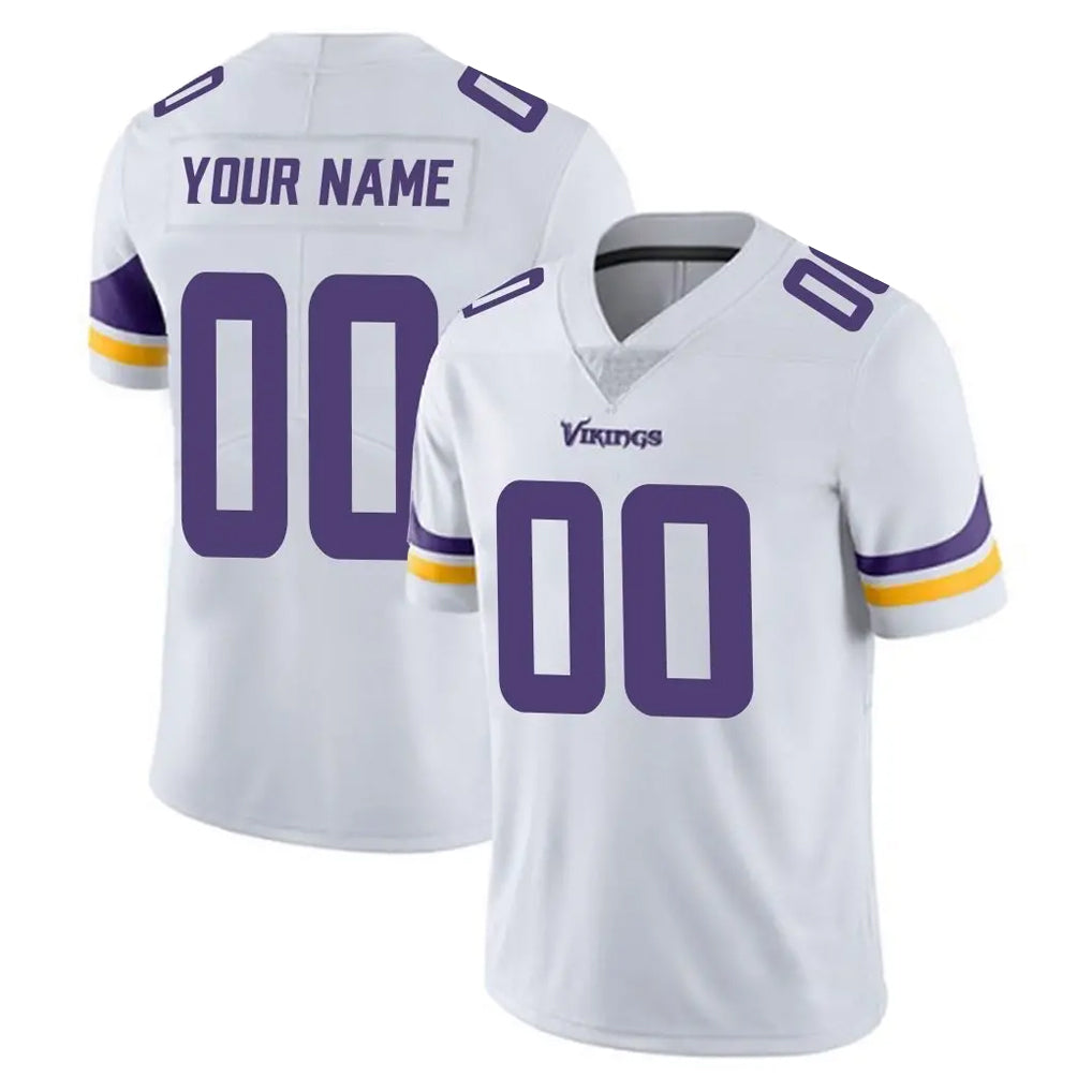 Parkc Custom M.Vikings White Limited Vapor Untouchable Home Game Any Name & Numbers Stitched Jerseys