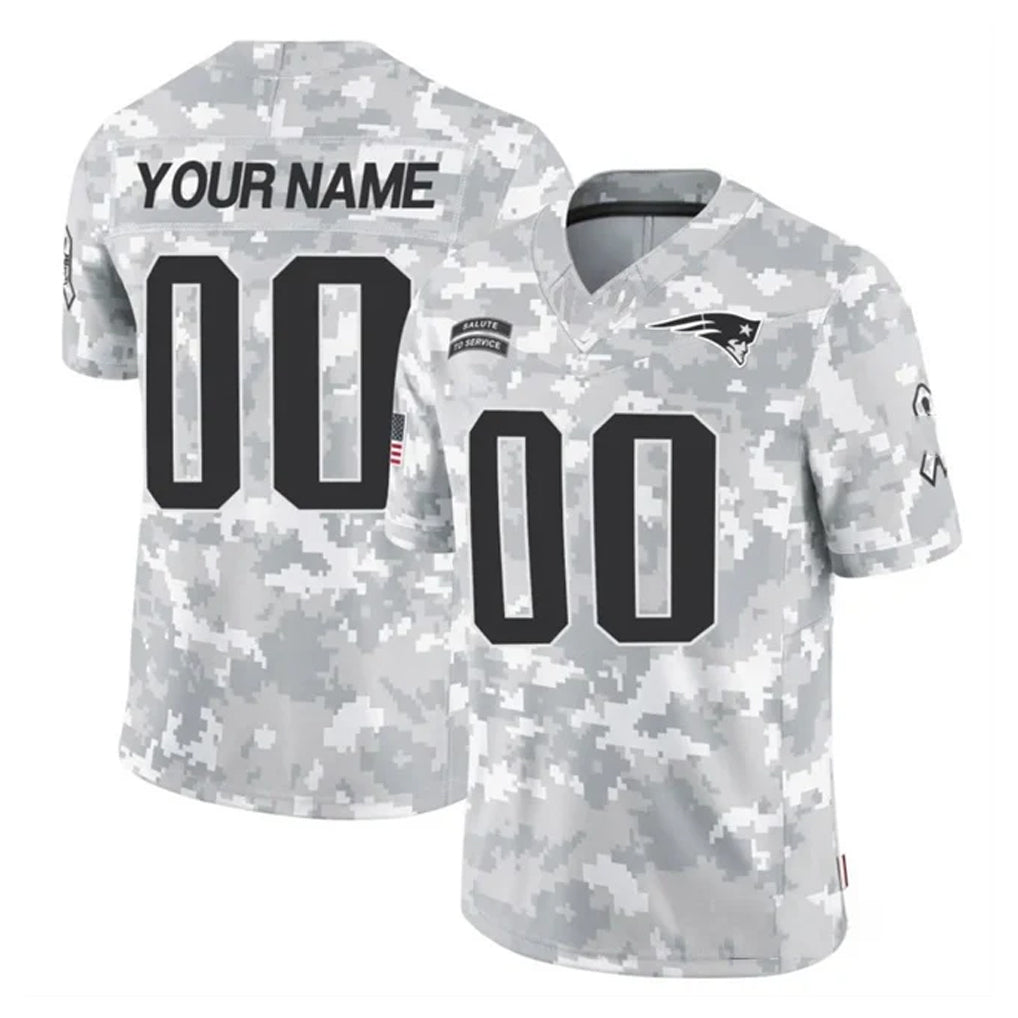 Parkc Custom NE.Patriots Arctic Camo Salute To Service Limited Game Any Name & Numbers Stitched Jerseys