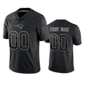 Parkc Custom NE.Patriots Black Reflective LImited Home Game Any Name & Numbers Stitched Jerseys