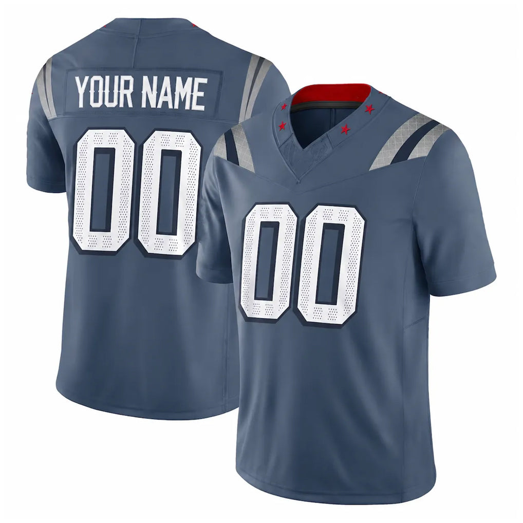 Parkc Custom NE.Patriots Blue Limited Rivalries Collection Home Game Any Name & Numbers Stitched Jerseys