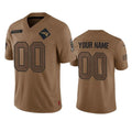 Parkc Custom NE.Patriots Brown Salute To Service Limited Any Name & Numbers Stitched Jerseys