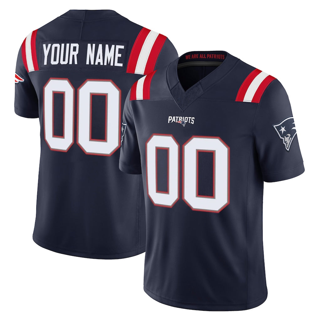 Parkc Custom NE.Patriots Navy Limited Vapor F.U.S.E. Home Game Any Name & Numbers Stitched Jerseys