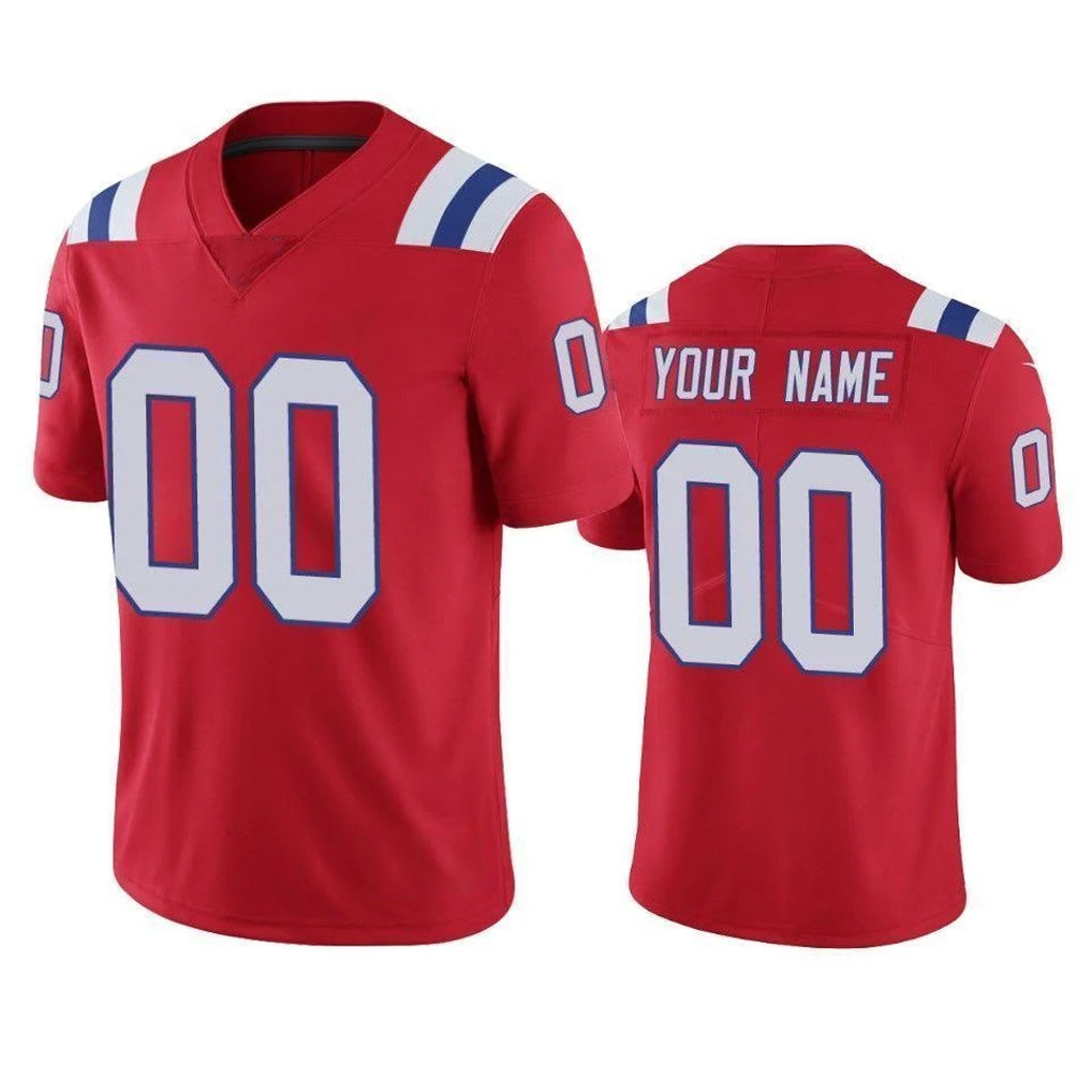 Parkc Custom NE.Patriots Red Vapor Untouchable Home Game Any Name & Numbers Stitched Jerseys