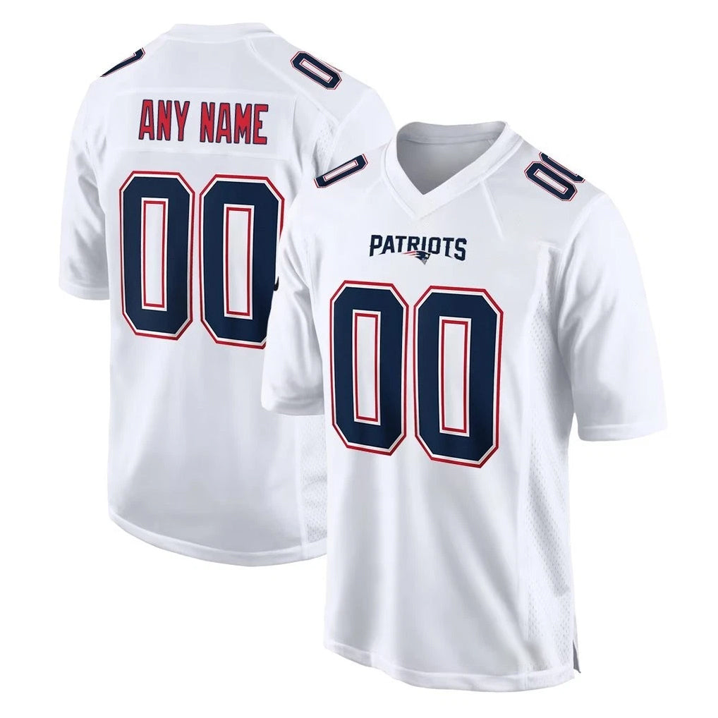 Parkc Custom NE.Patriots White Fashion Limited Home Game Any Name & Numbers Stitched Jerseys