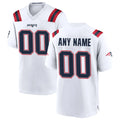 Parkc Custom NE.Patriots White Home Game Any Name & Numbers Stitched Jerseys