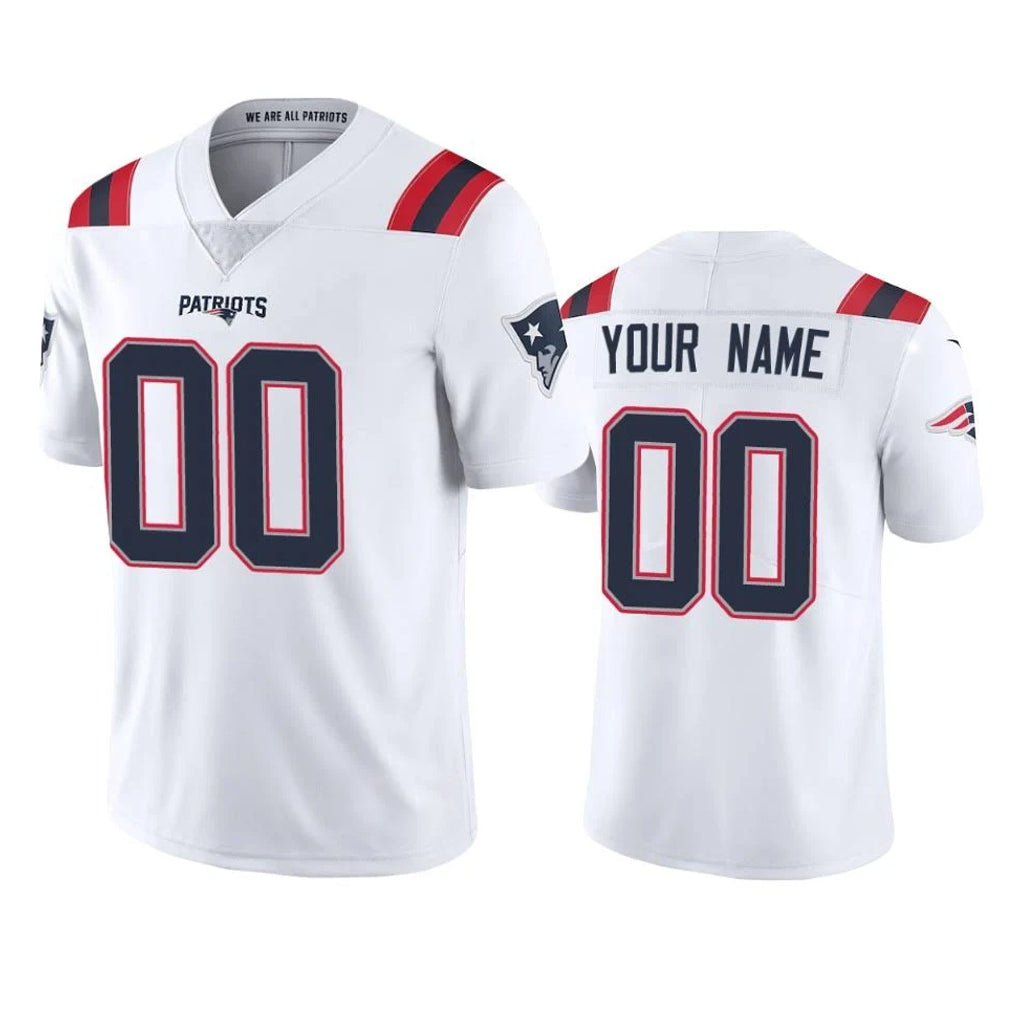 Parkc Custom NE.Patriots White Vapor Untouchable Home Game Any Name & Numbers Stitched Jerseys