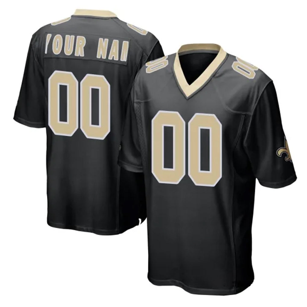 Parkc Custom NO.Saints Black Home Game Any Name & Numbers Stitched Jerseys