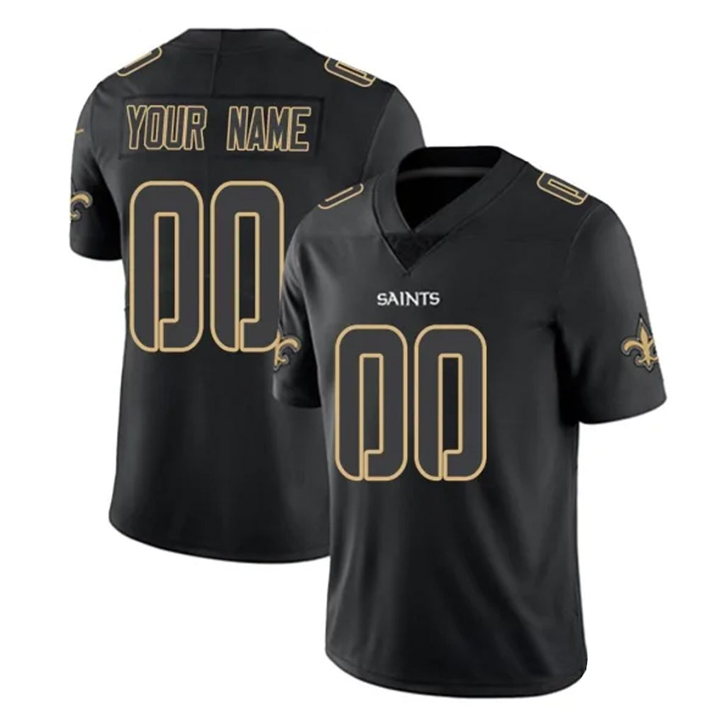Parkc Custom NO.Saints Black Impact Limited Home Game Any Name & Numbers Stitched Jerseys