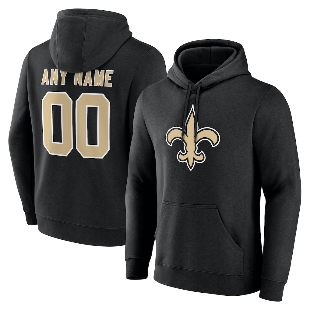 Parkc Custom NO.Saints Black Pullover Hoodies Limited Any Name & Numbers Stitched Jerseys