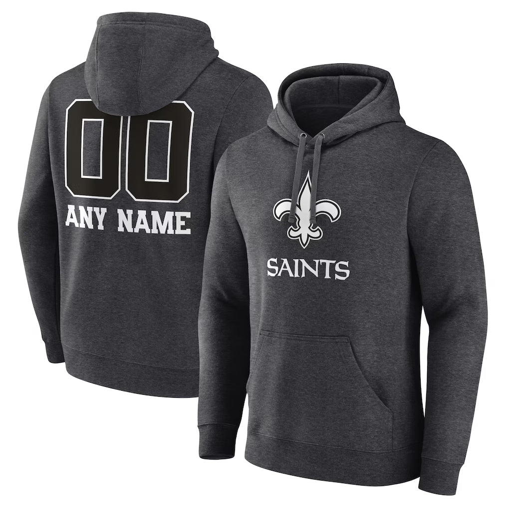 Parkc Custom NO.Saints Gray Pullover Hoodies Limited Any Name & Numbers  Stitched Jerseys