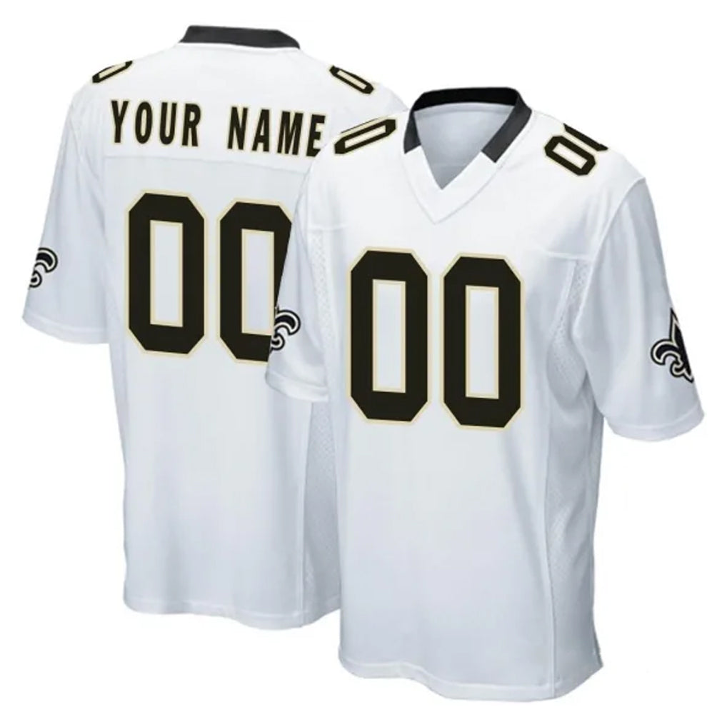 Parkc Custom NO.Saints White Home Game Any Name & Numbers Stitched Jerseys