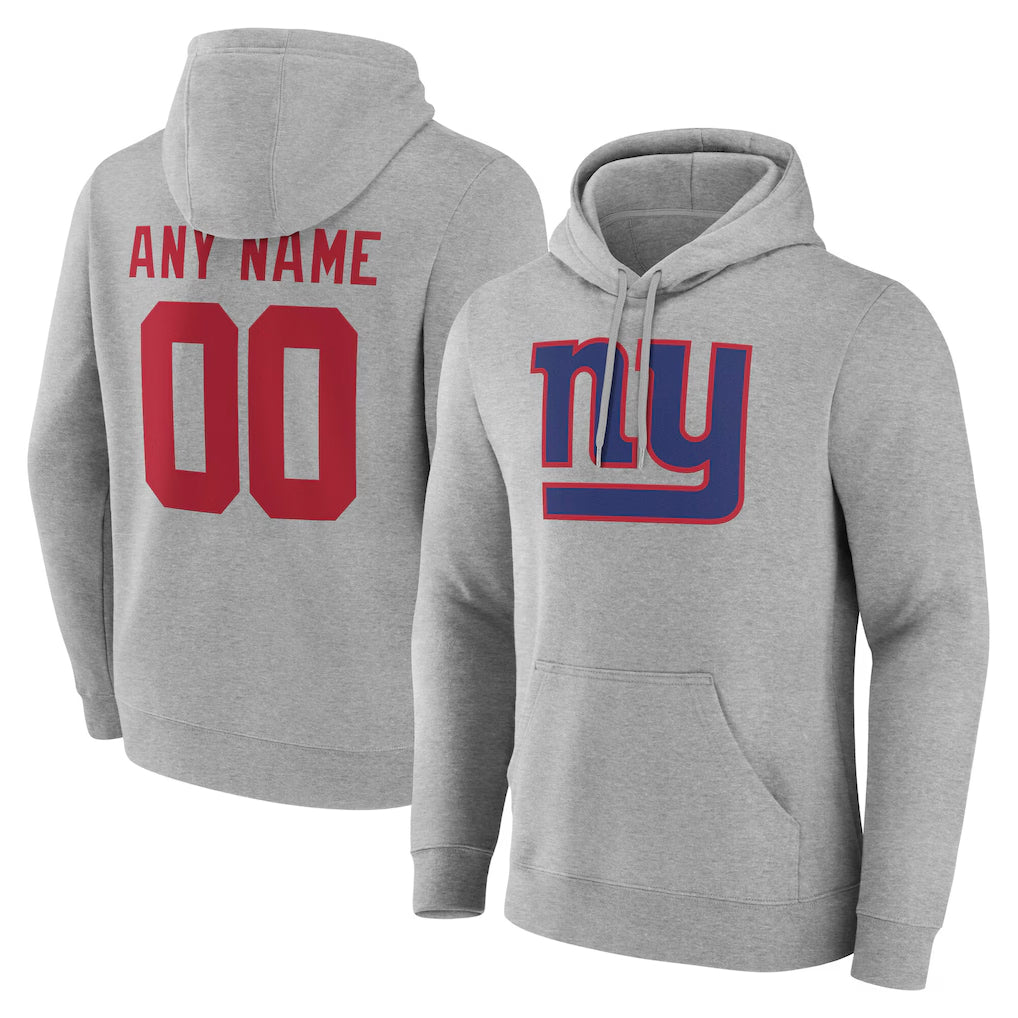 Parkc Custom NY.Giants Gray Pullover Hoodies Limited Game Any Name & Numbers Stitched Jerseys