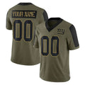 Parkc Custom NY.Giants Olive Salute To Service Limited Game Any Name & Numbers Stitched Jerseys