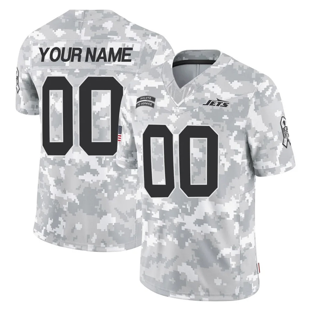 Parkc Custom NY.Jets Arctic Camo Salute to Service Limited Game Any Name & Numbers Stitched Jerseys