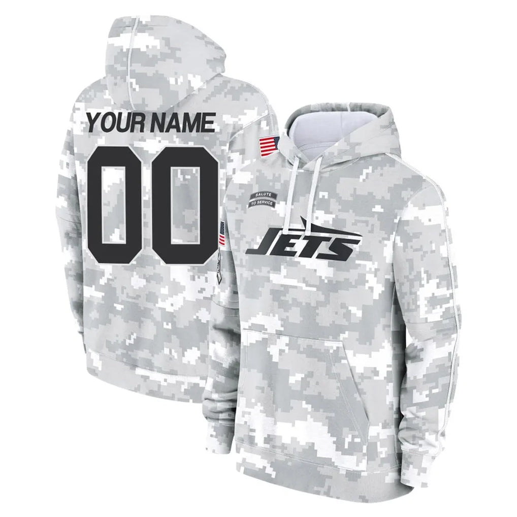 Parkc Custom NY.Jets Arctic Camo Salute to Service Pullover Hoodies Limited Game Any Name & Numbers Stitched Jerseys