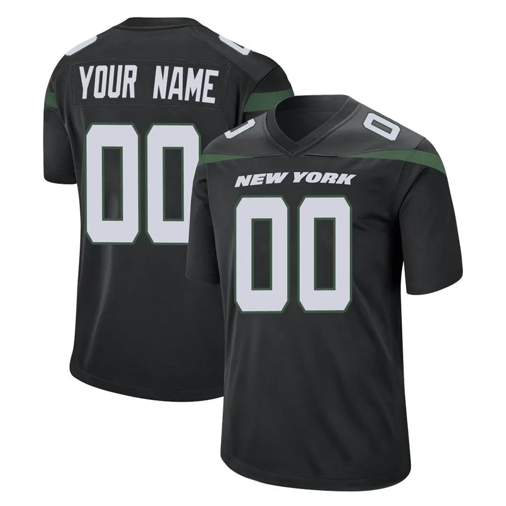 Parkc Custom NY.Jets Black Home Game Any Name & Numbers Stitched Jerseys