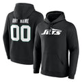 Parkc Custom NY.Jets Black LOGO Pullover Hoodies Limited Game Any Name & Numbers Stitched Jerseys