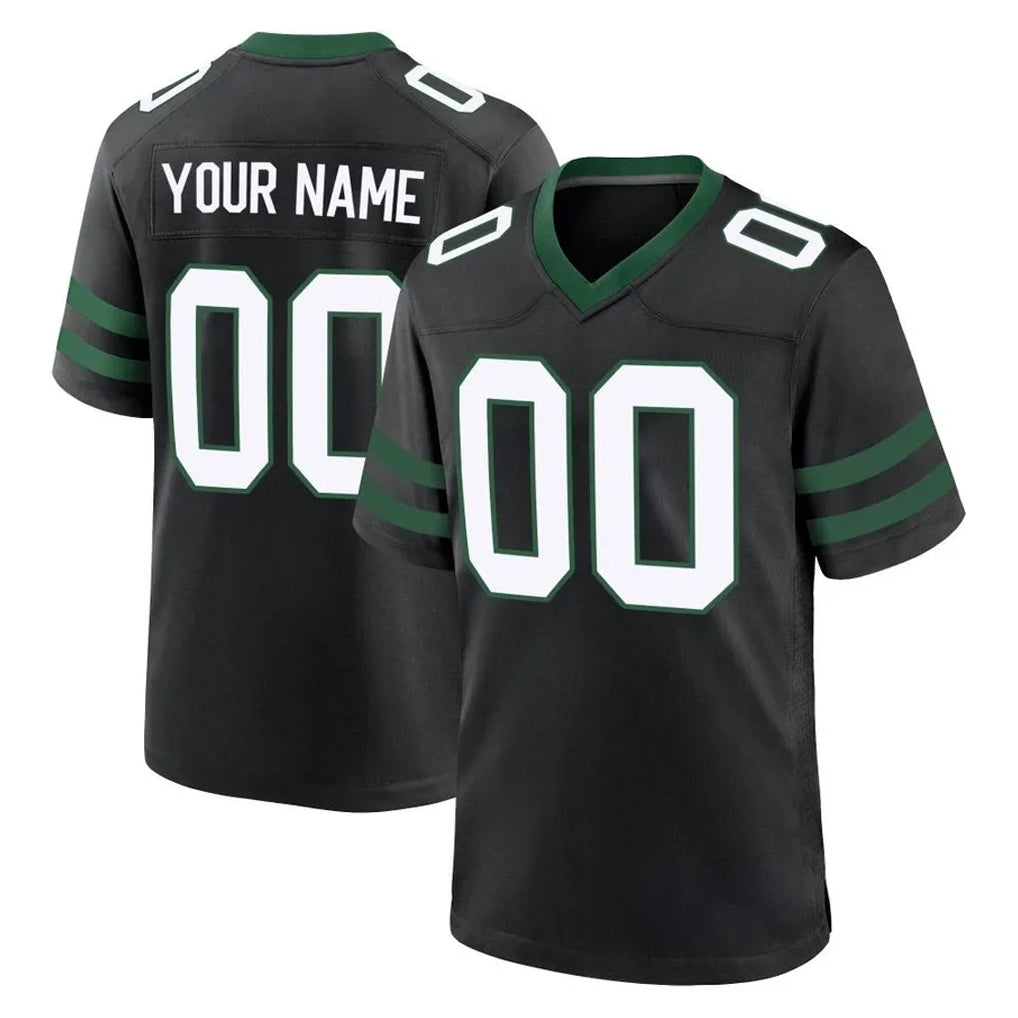 Parkc Custom NY.Jets Black Legacy Home Game Any Name & Numbers Stitched Jerseys