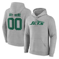 Parkc Custom NY.Jets Gray LOGO Pullover Hoodies Limited Game Any Name & Numbers Stitched Jerseys