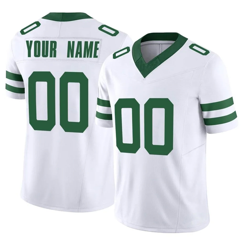 Parkc Custom NY.Jets White Legacy Limited Vapor F.U.S.E. Home Game Any Name & Numbers Stitched Jerseys