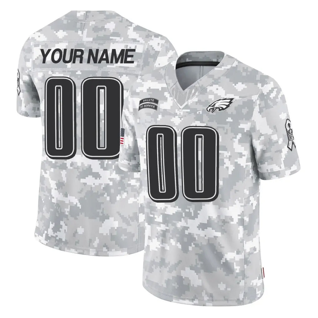 Parkc Custom P.Eagles Arctic Camo Salute to Service Limited Game Any Name & Numbers Stitched Jerseys