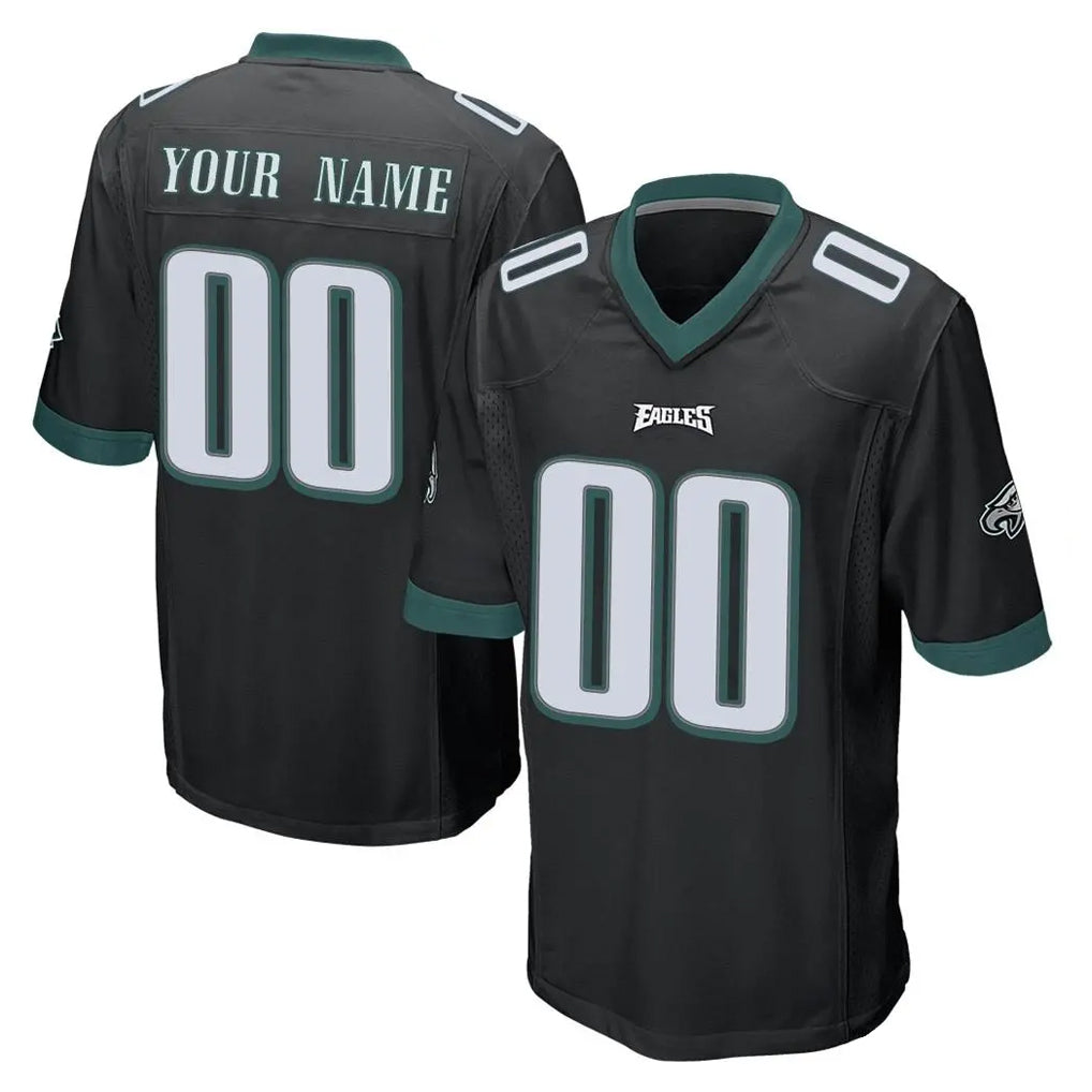 Parkc Custom P.Eagles Black Home Game Any Name & Numbers Stitched Jerseys