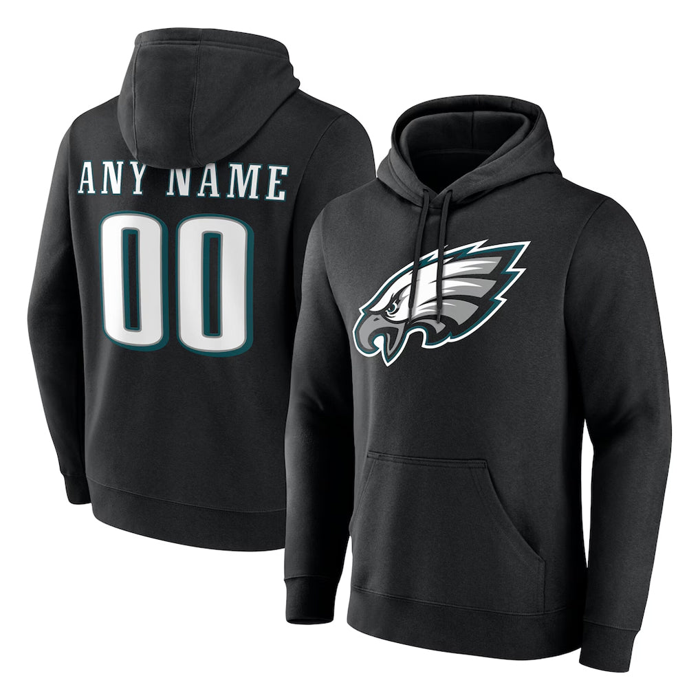 Parkc Custom P.Eagles Black LOGO Pullover Hoodies Home Game Any Name & Numbers Stitched Jerseys