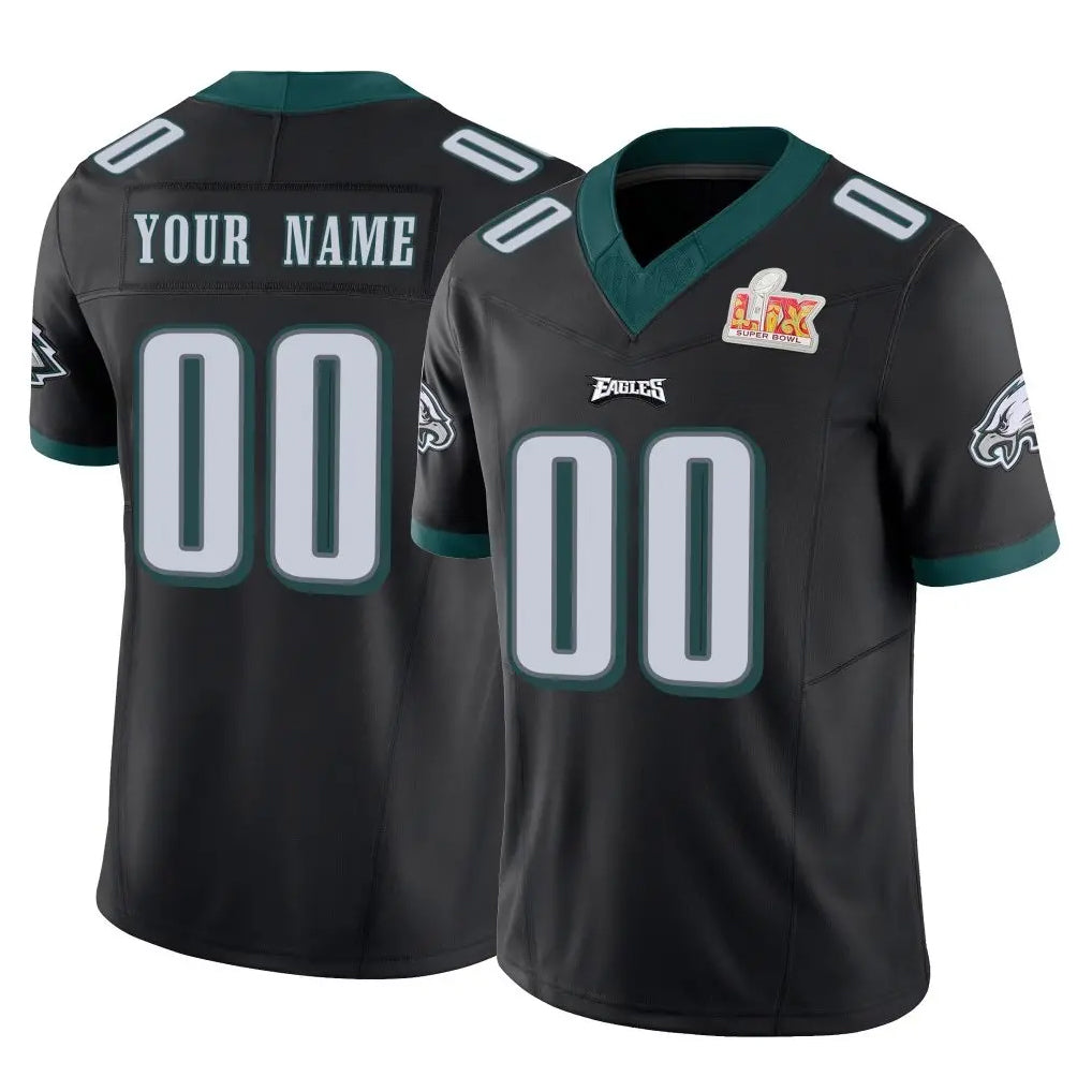 Parkc Custom P.Eagles Black Limited Vapor F.U.S.E. Super Bowl LIX Home Game Any Name & Numbers Stitched Jerseys
