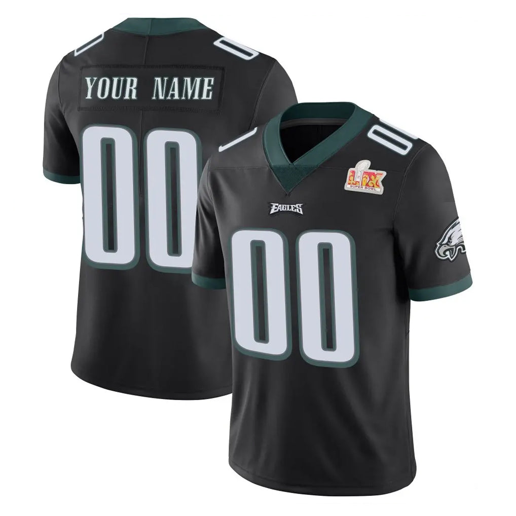 Parkc Custom P.Eagles Black Limited Vapor Untouchable Super Bowl LIX Home Game Any Name & Numbers Stitched Jerseys