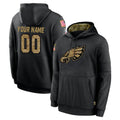 Parkc Custom P.Eagles Black Salute to Service Hoodies Limited Game Any Name & Numbers Stitched Jerseys