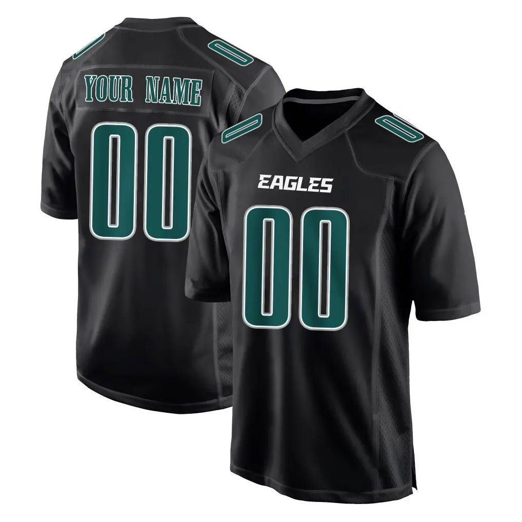 Parkc Custom P.Eagles Carbon Black Fashion Home Game Any Name & Numbers Stitched Jerseys