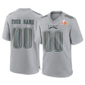 Parkc Custom P.Eagles Gray Atmosphere Fashion Super Bowl LIX Home Game Any Name & Numbers Stitched Jerseys