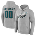 Parkc Custom P.Eagles Gray LOGO Pullover Hoodies Home Game Any Name & Numbers Stitched Jerseys