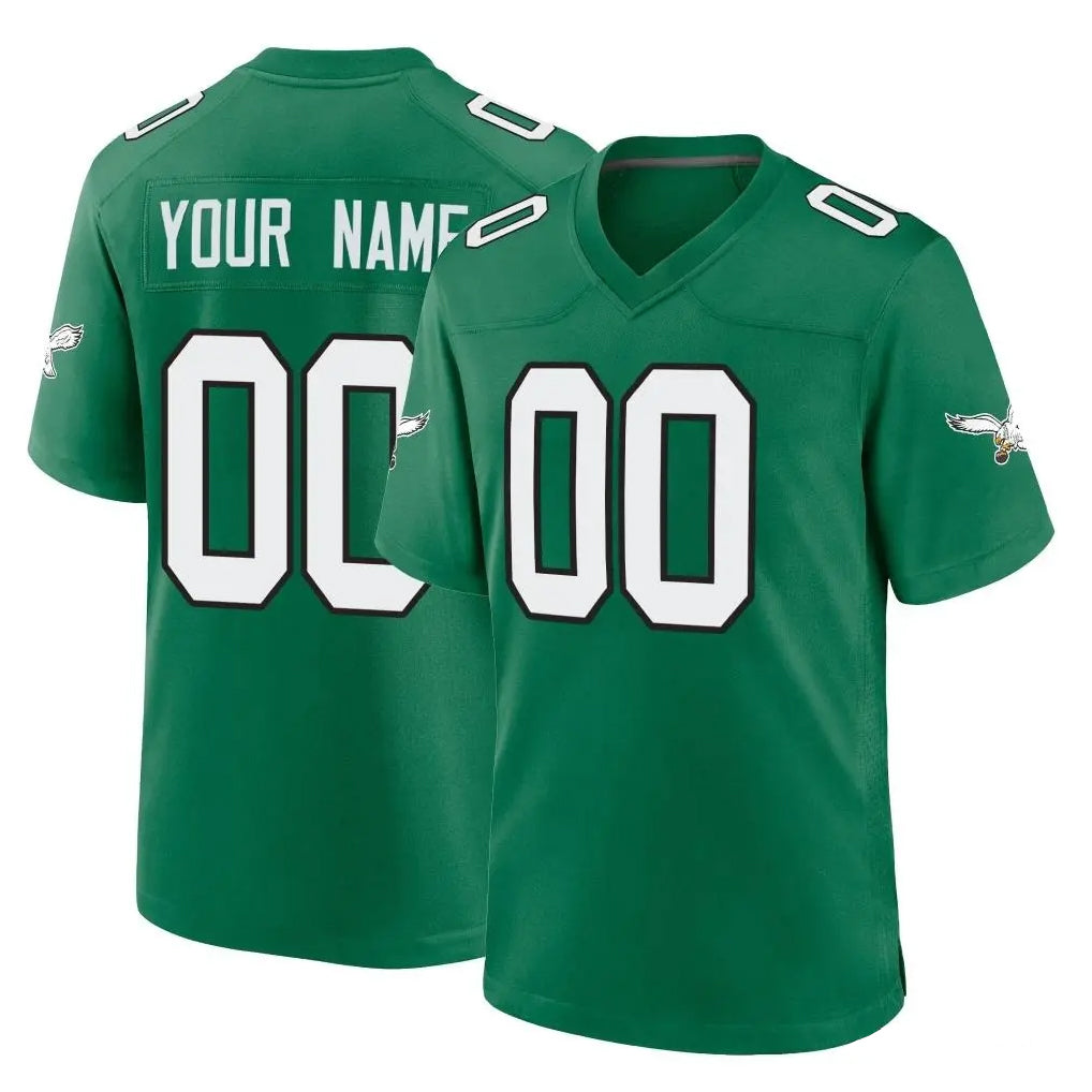 Parkc Custom P.Eagles Green Kelly Alternate Home Game Any Name & Numbers Stitched Jerseys