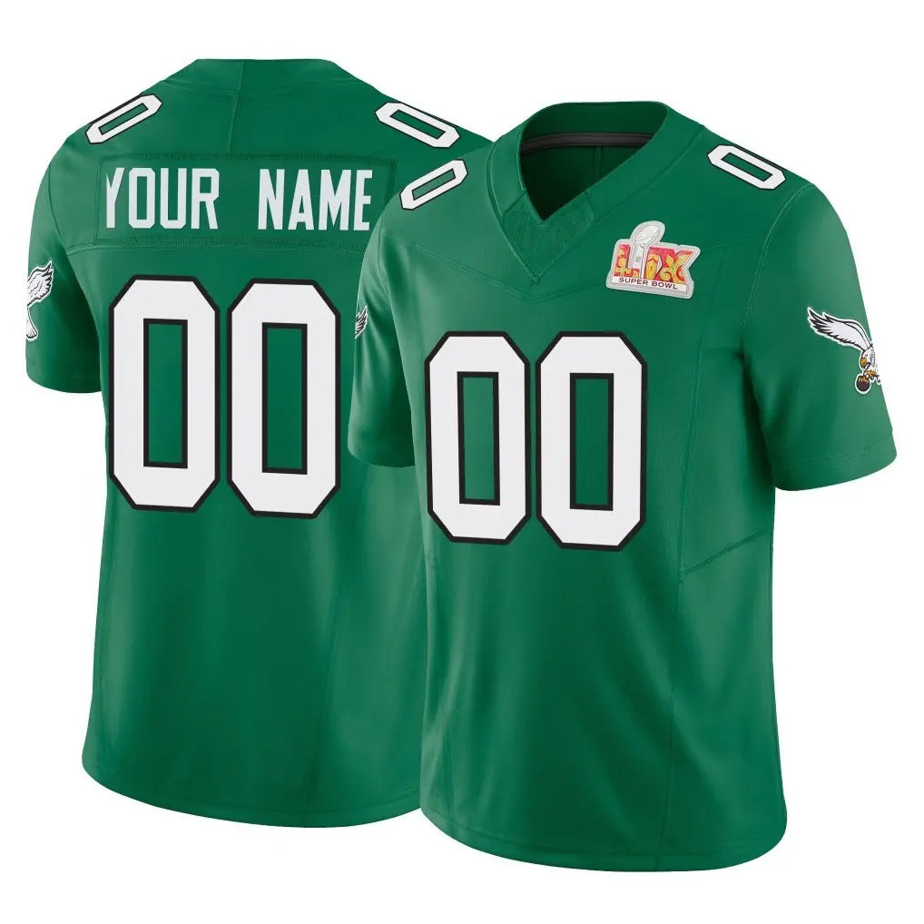 Parkc Custom P.Eagles Green Kelly Alternate Vapor F.U.S.E. Super Bowl LIX Home Game Any Name & Numbers Stitched Jerseys