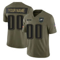 Parkc Custom P.Eagles Olive 2025 Salute To Service Limited Any Name & Numbers Stitched Jerseys