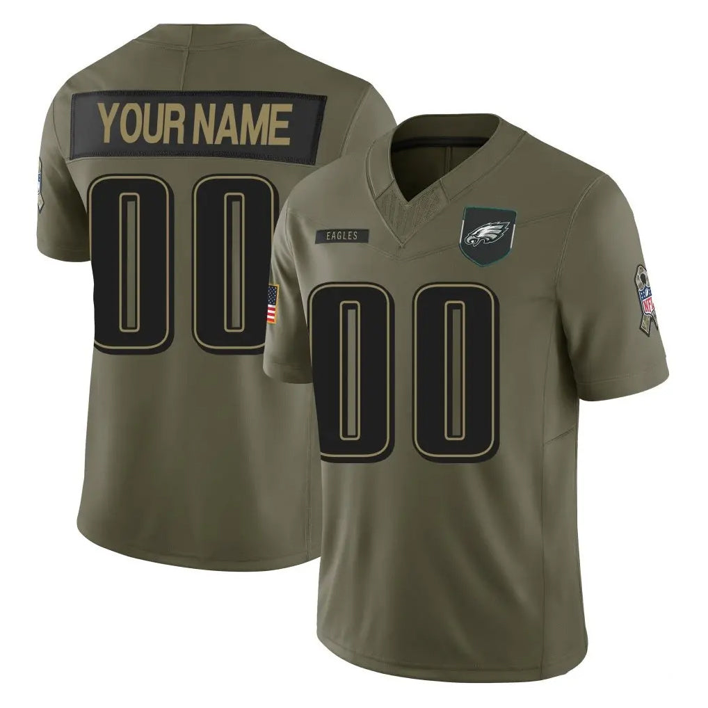 Parkc Custom P.Eagles Olive 2025 Salute To Service Limited Any Name & Numbers Stitched Jerseys