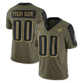 Parkc Custom P.Eagles Olive Salute To Service Limited Game Any Name & Numbers Stitched Jerseys