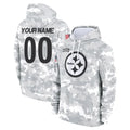 Parkc Custom P.Steelers Arctic Camo Limited Salute to Service Pullover Hoodies Game Any Name & Numbers Stitched Jerseys