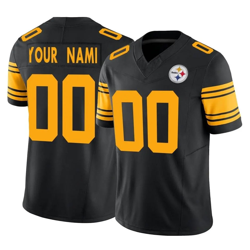 Parkc Custom P.Steelers Black Limited 2nd Alternate Vapor F.U.S.E. Home Game Any Name & Numbers Stitched Jerseys