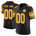 Parkc Custom P.Steelers Black Limited Color Rush Home Game Any Name & Numbers Stitched Jerseys