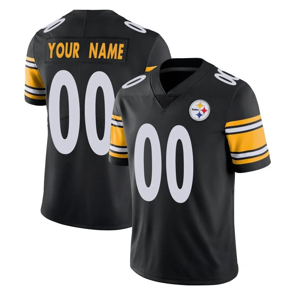 Parkc Custom P.Steelers Black Limited Vapor Untouchable Home Game Any Name & Numbers Stitched Jerseys