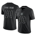 Parkc Custom P.Steelers Black Reflective Limited Home Game Any Name & Numbers Stitched Jerseys