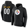 Parkc Custom P.Steelers Blck LOGO Pullover Hoodies Limited Any Name & Numbers Stitched Jerseys