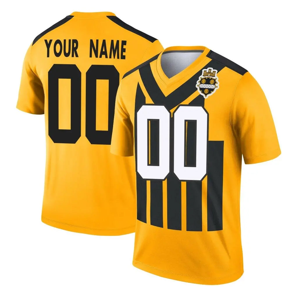 Parkc Custom P.Steelers Gold Legend Limited 1933 Throwback Performance Home Game Any Name & Numbers Stitched Jerseys
