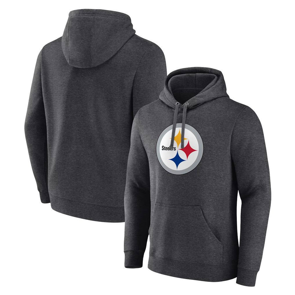 Parkc Custom P.Steelers Gray Pullover Hoodies Limited Any Name & Numbers  Stitched Jerseys